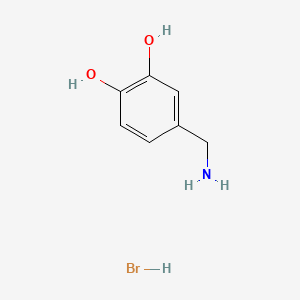 Chemical structure of 3,4-Dihydroxybenzylamine hydrobromide