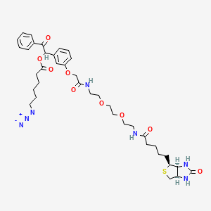 Chemical structure of UV Cleavable Biotin-PEG2-Azide