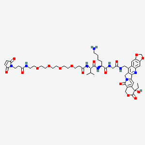 Chemical structure of MP-PEG4-Val-Lys-Gly-7-MAD-MDCPT