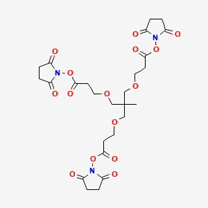 Chemical structure of m-C-tri(CH2-PEG1-NHS ester)