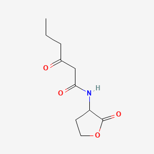 Chemical structure of N-(Ketocaproyl)-DL-homoserine lactone