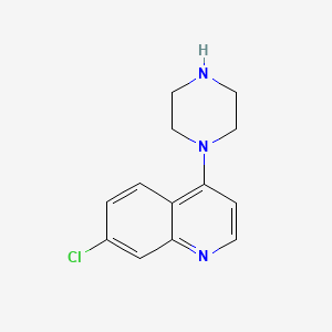 Chemical structure of 7-Chloro-4-(piperazin-1-yl)quinoline
