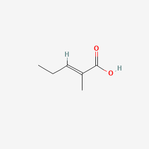 Chemical structure of 2-Methylpent-2-en-1-oic acid