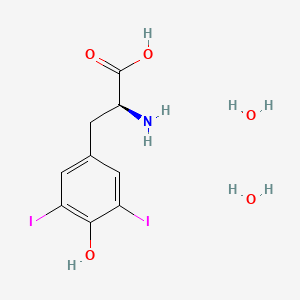 Chemical structure of 3,5-Diiodo-L-tyrosine dihydrate