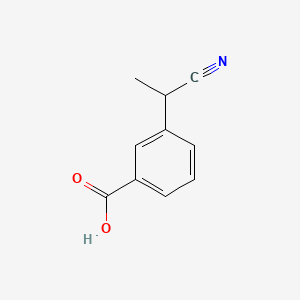 Chemical structure of 3-(1-Cyanoethyl)benzoic acid