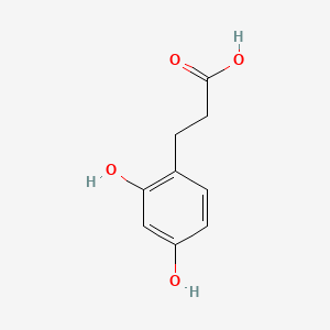 Chemical structure of 2,4-Dihydroxybenzenepropanoic acid