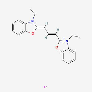 Chemical structure of 3,3'-Diethyloxacarbocyanine iodide