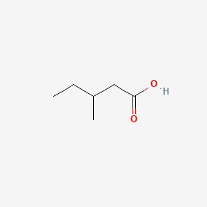 Chemical structure of 3-Methylvaleric Acid