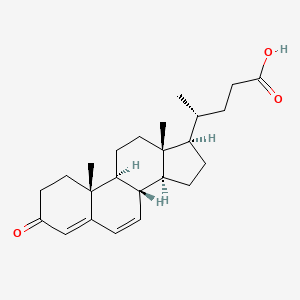 Chemical structure of 3-Oxo-4,6-choladien-24-oic acid
