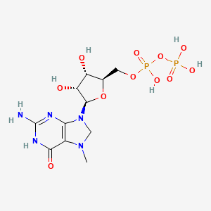 Chemical structure of 7-Methylguanosine 5'-diphosphate sodium