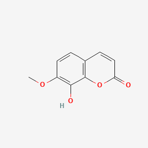 Chemical structure of 8-Hydroxy-7-methoxycoumarin