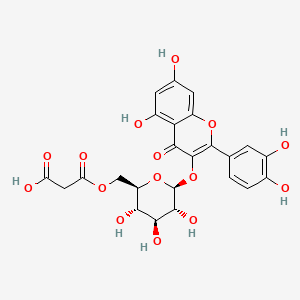 Chemical structure of Quercetin 3-O-(6''-O-malonyl)-β-D-glucoside