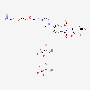 Chemical structure of Thalidomide-Piperazine-PEG2-NH2 diTFA