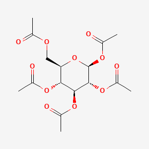 Chemical structure of β-D-Glucose pentaacetate