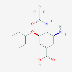 Chemical structure of Oseltamivir acid-d3