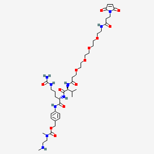Chemical structure of Mal-PEG4-VC-PAB-DMEA