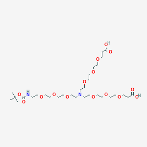 Chemical structure of N-(Boc-PEG3)-N-bis(PEG3-acid)