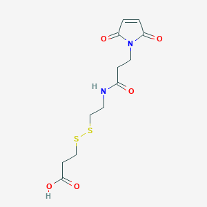 Chemical structure of Mal-NH-ethyl-SS-propionic acid