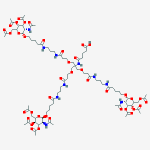 Chemical structure of Tri(TLR4-IN-C34-C2-amide-C3-amide-PEG1)-amide-C3-COOH