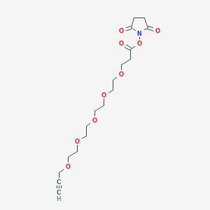 Chemical structure of Propargyl-PEG5-NHS ester