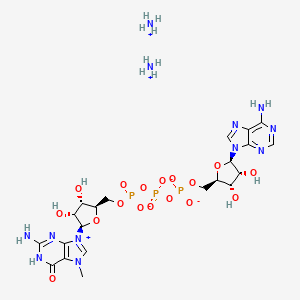 Chemical structure of N7-Methyl-guanosine-5'-triphosphate-5'-adenosine diammonium