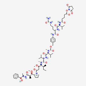 Chemical structure of SuO-Glu-Val-Cit-PAB-MMAE