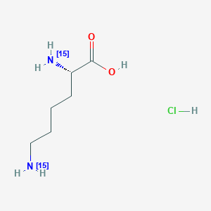 Chemical structure of L-Lysine-15N2 hydrochloride