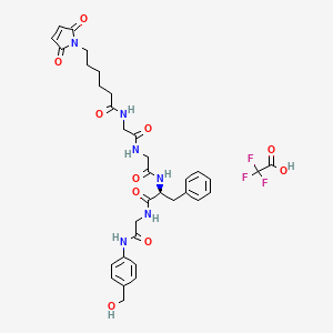 Chemical structure of Mc-Gly-Gly-Phe-Gly-PAB-OH TFA