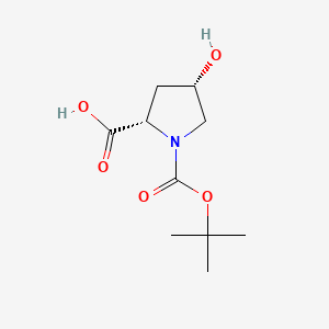 Chemical structure of N-Boc-cis-4-hydroxy-L-proline