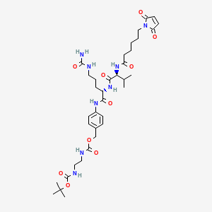 Chemical structure of MC-Val-Cit-PAB-NH-C2-NH-Boc