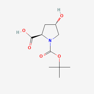Chemical structure of N-Boc-4-hydroxy-D-proline, trans-