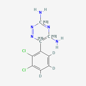 Chemical structure of Lamotrigine-13C3,d3