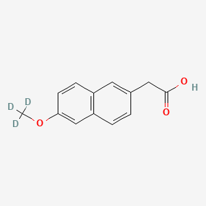 Chemical structure of Desmethyl Naproxen-d3