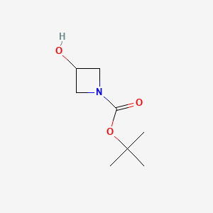 Chemical structure of 1-N-Boc-3-hydroxyazetidine