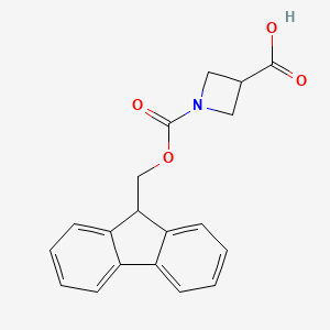 Chemical structure of Fmoc-azetidine-3-carboxylic acid