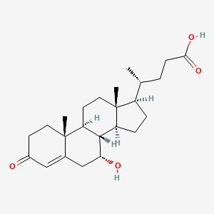 Chemical structure of 3-Oxo-7-hydroxychol-4-enoic acid