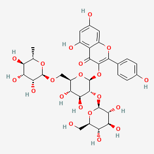 Chemical structure of Kaempferol-3-O-(2''-O-β-D-glucopyl)-β-D-rutinoside