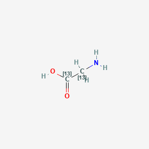 Chemical structure of Glycine-13C2