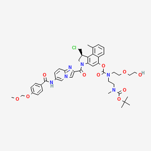 Chemical structure of MethylCBI-azaindole-benzamide-MOM-Boc-ethylenediamine-D