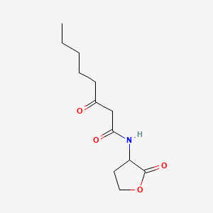 Chemical structure of 3-oxo-N-(2-oxooxolan-3-yl)octanamide