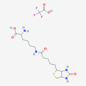 Chemical structure of Biotinylated-D-lysine TFA