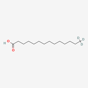 Chemical structure of Myristic acid-d3