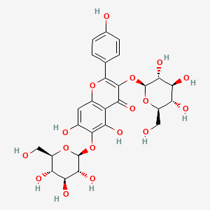 Chemical structure of 6-Hydroxykaempferol 3,6-diglucoside