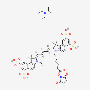 Chemical structure of Cy5·5-SE (DIPEA)