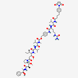 Chemical structure of Mal-Phe-C4-VC-PAB-MMAE