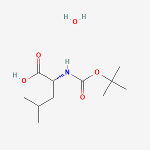 Chemical structure of Boc-D-Leucine monohydrate