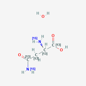 Chemical structure of L-Asparagine-13C4,15N2 monohydrate