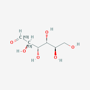 Chemical structure of D-Glucose-13C2-4