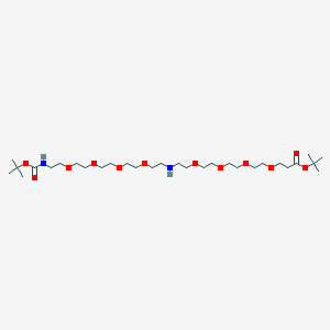 Chemical structure of N-(Boc-PEG4)-NH-PEG4-NH-Boc