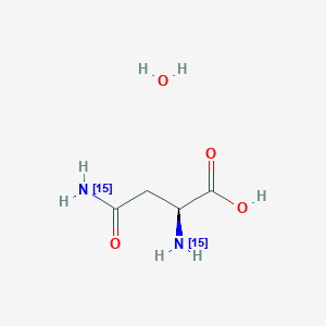 Chemical structure of L-Asparagine-15N2 monohydrate
